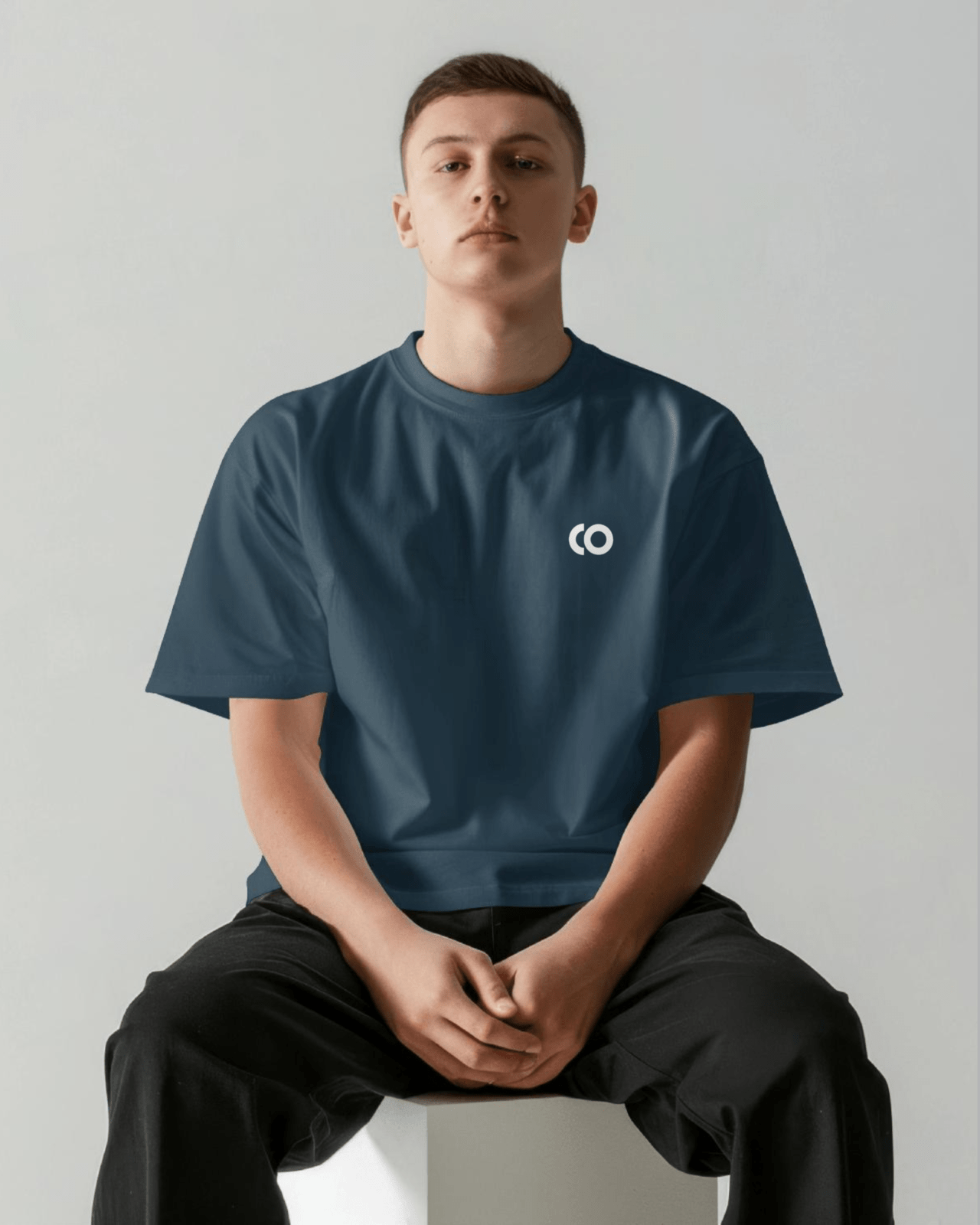 Oversize Petrol Blue Tee