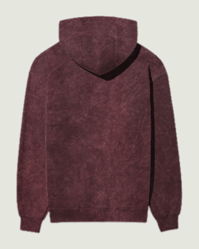 Maroon Acid Wash Hoodie - Image 2